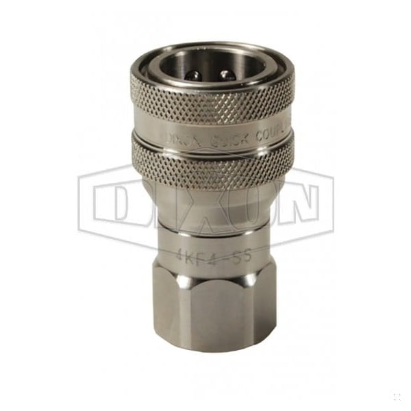 DQC K Interchange Female Coupler, 3/8-18 Nominal, Female NPTF, 316 SSss Steel